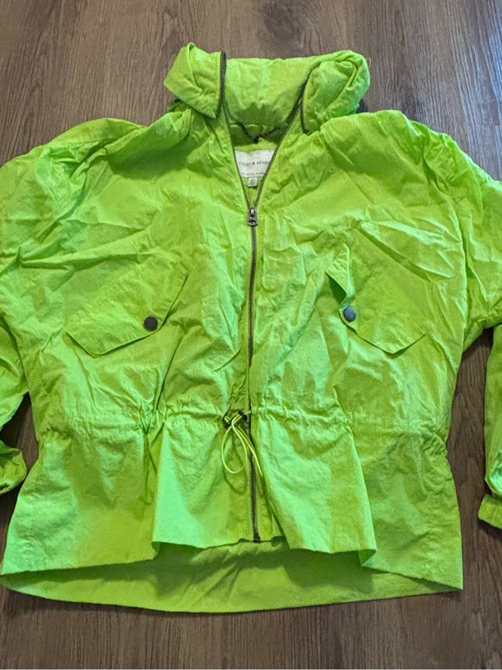 Lucky Brand lime green cropped anorak windbreaker